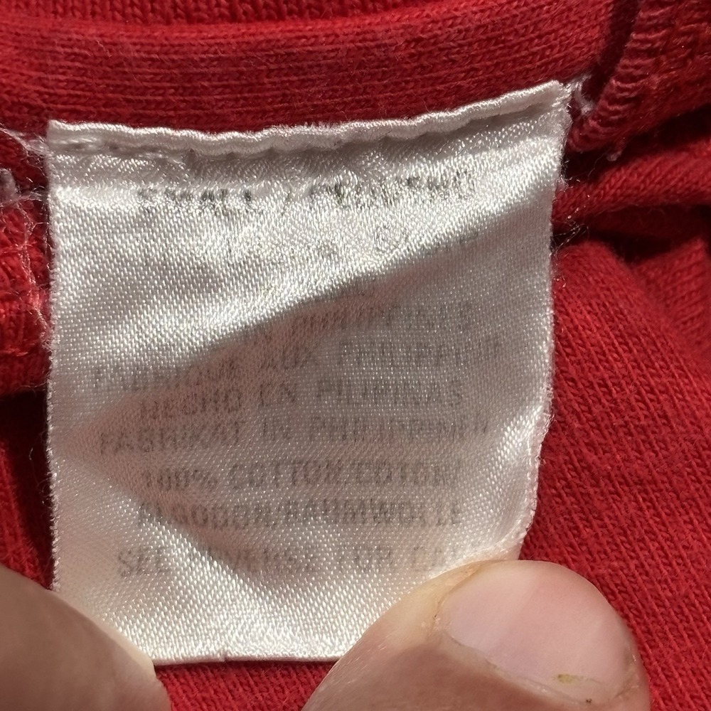vintage 1990s Disney Store embroidered Henley long-sleeve shirt Small Red - Picture 6 of 8
